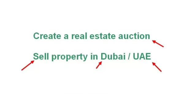 Create a real estate auction : sell property in Dubai Emirates (UAE) !